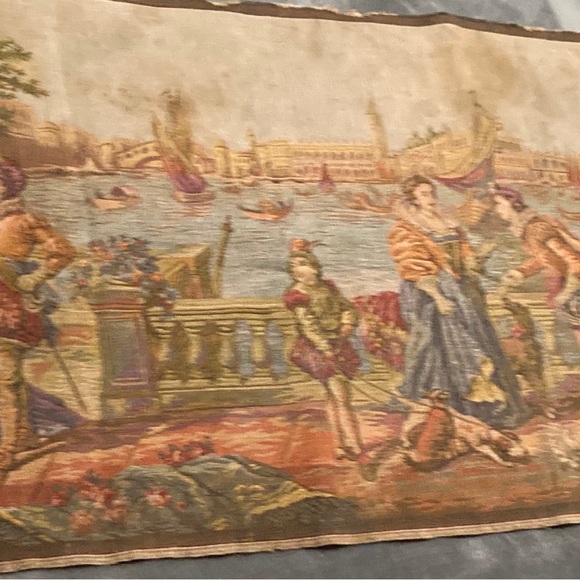 Belgium Tapestry Classic Scene Mid 20th Century Embroidery Cotton - Picture 5 of 9